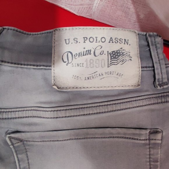 U.S. Polo Assn. Jeans light grey men's size 32 x 29 stretchy - Picture 7 of 8